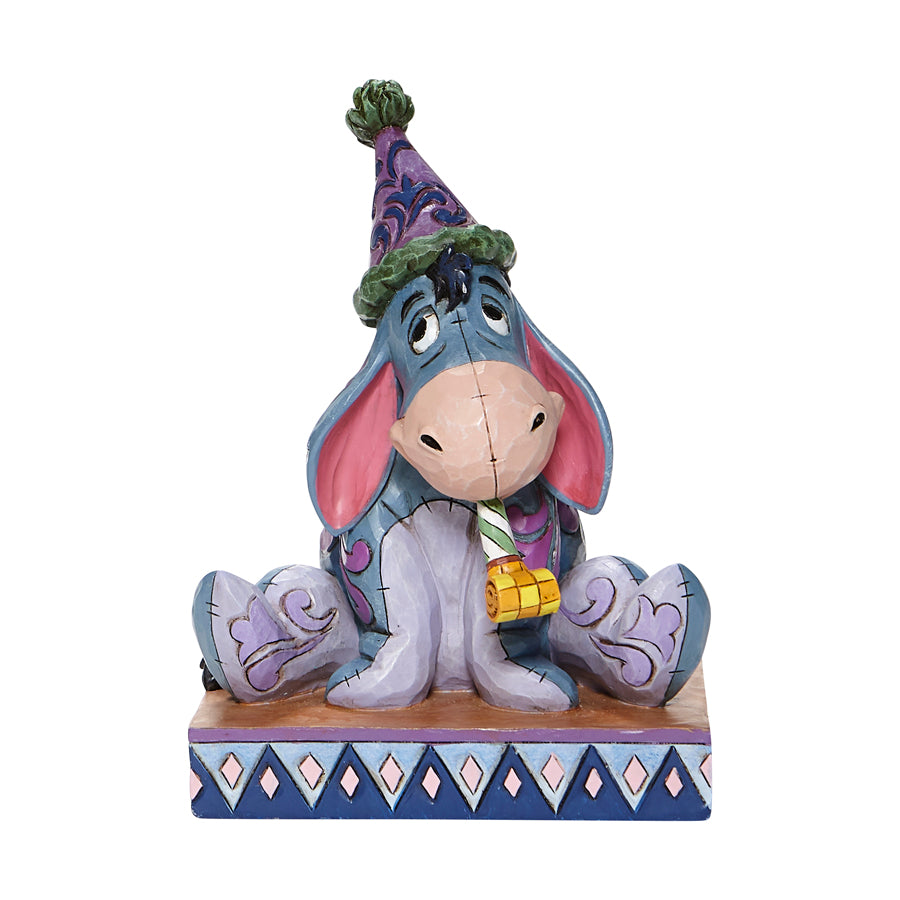 DISNEY TRADITIONS<BR> Eeyore with Birthday Hat/Horn <BR> “Birthday Blues"