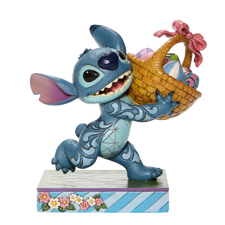 DISNEY TRADITIONS <br> Stitch Running With Easter Basket<BR>"Bizarre Bunny"