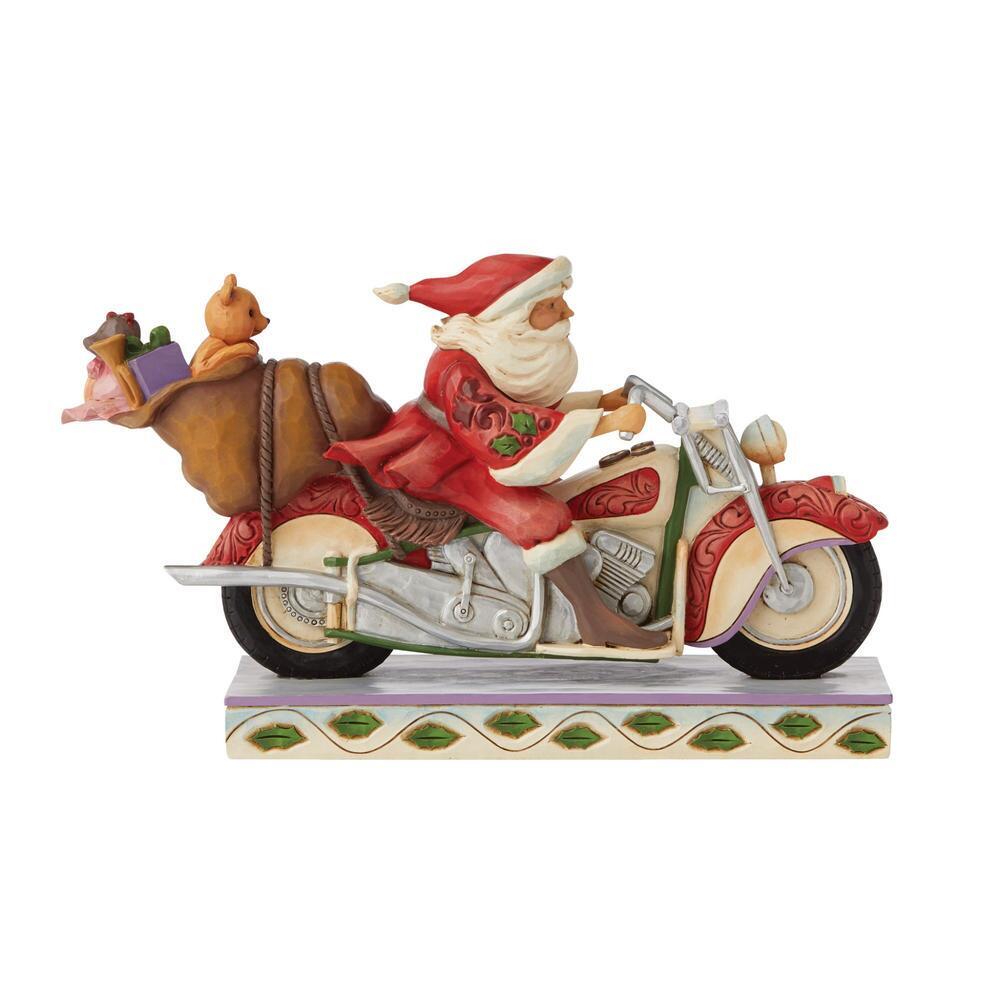 Heartwood Creek  <br> Santa Riding Motorcycle (14cm) <br> "Cruisin' Towards Christmas"