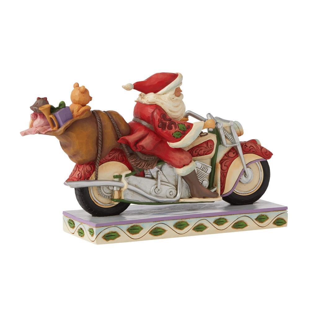 Heartwood Creek  <br> Santa Riding Motorcycle (14cm) <br> "Cruisin' Towards Christmas"
