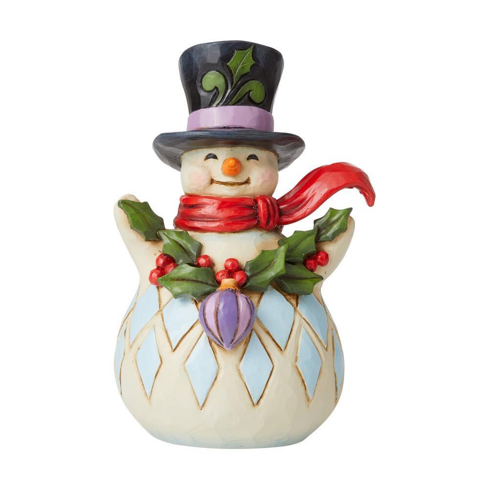 Heartwood Creek <br>Snowman With Holly Garland (Pint Sized) <br> "Making Things Merry"