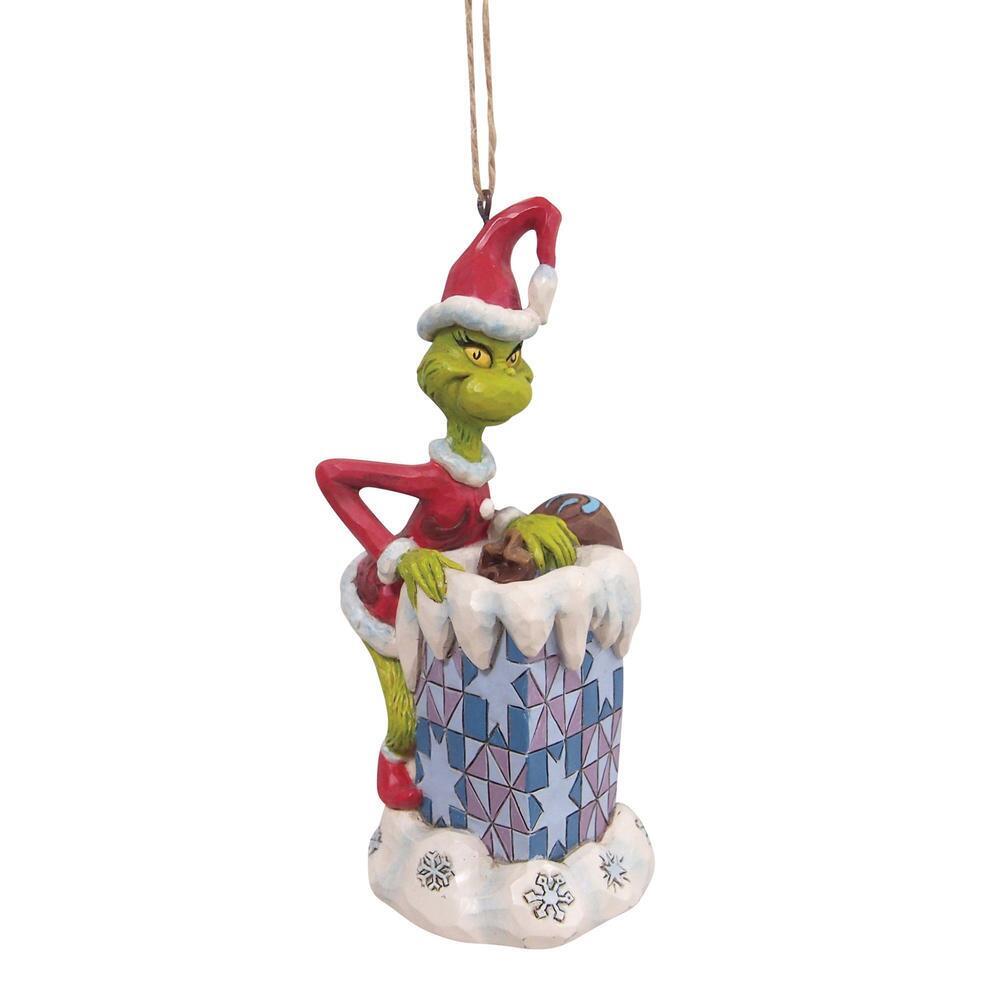 Grinch by Jim Shore <br> 12.7cm Grinch In Chimney <br> Hanging Ornament