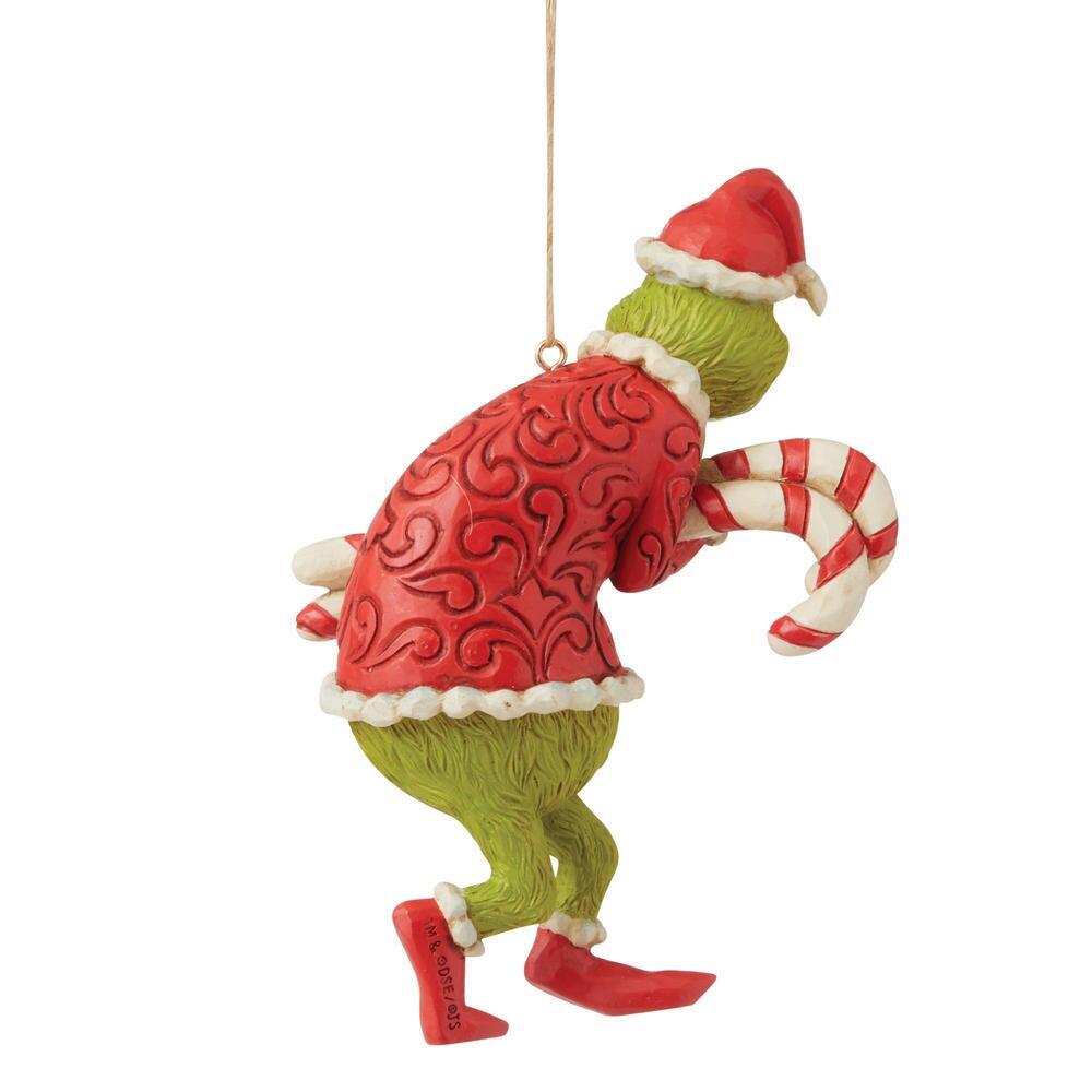 Grinch by Jim Shore <br>Hanging Ornament <br> Grinch Stealing Candy Canes (12cm)