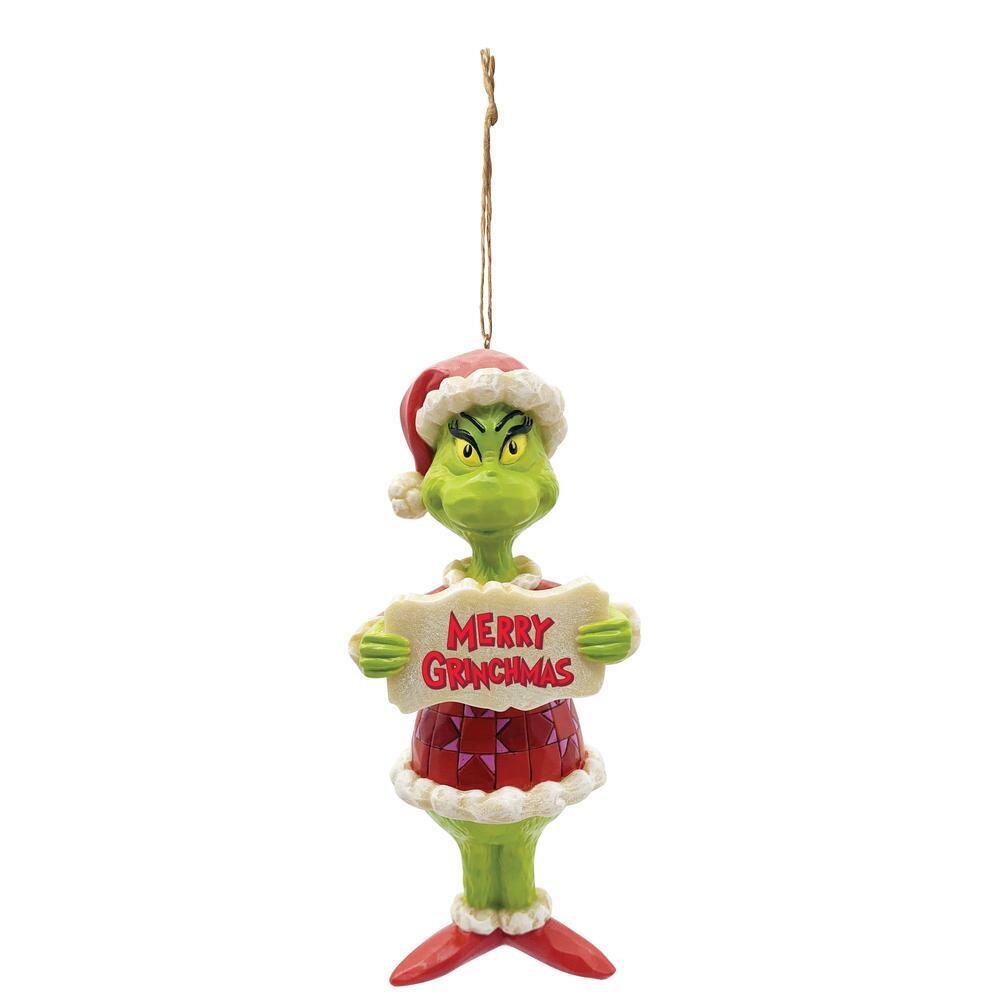 Grinch by Jim Shore <br> Hanging Ornament <br> Grinch 'Merry Grinchmas' (13cm)