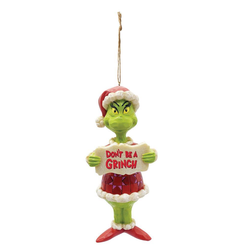 Grinch by Jim Shore <br> Hanging Ornament <br> Grinch 'Don't Be Grinch' (13cm)
