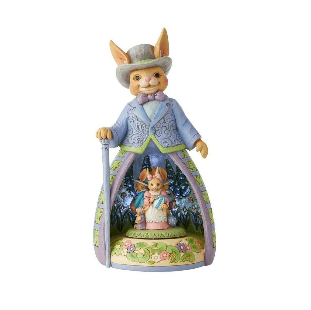 Heartwood Creek <br>Lit Rotating Easter Bunny with Hat (28cm) <br> "Easter Joys Is All Around"