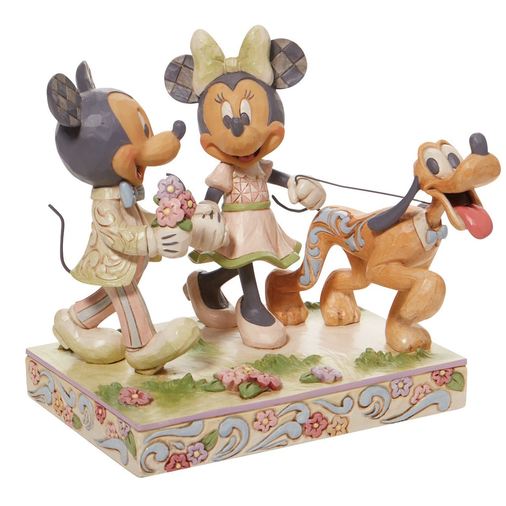 DISNEY TRADITIONS<br>White Woodland Mickey and Minnie <br> "Springtime Stroll"