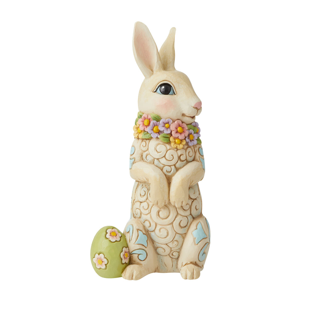 Heartwood Creek <br> Easter Bunny With Floral Wreath (18cm) <br> "Hoppin' Down the Bunny Trail"