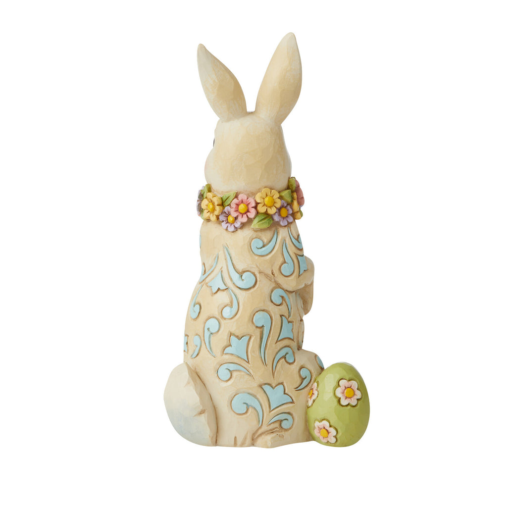 Heartwood Creek <br> Easter Bunny With Floral Wreath (18cm) <br> "Hoppin' Down the Bunny Trail"