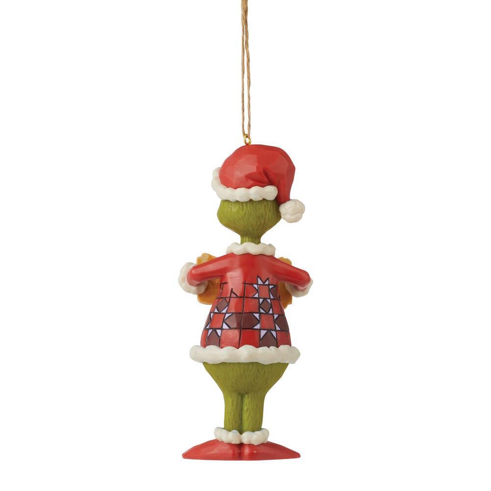 Grinch by Jim Shore <br> Hanging Ornament <br> Grinch 'I'm here for the Presents' (12cm)