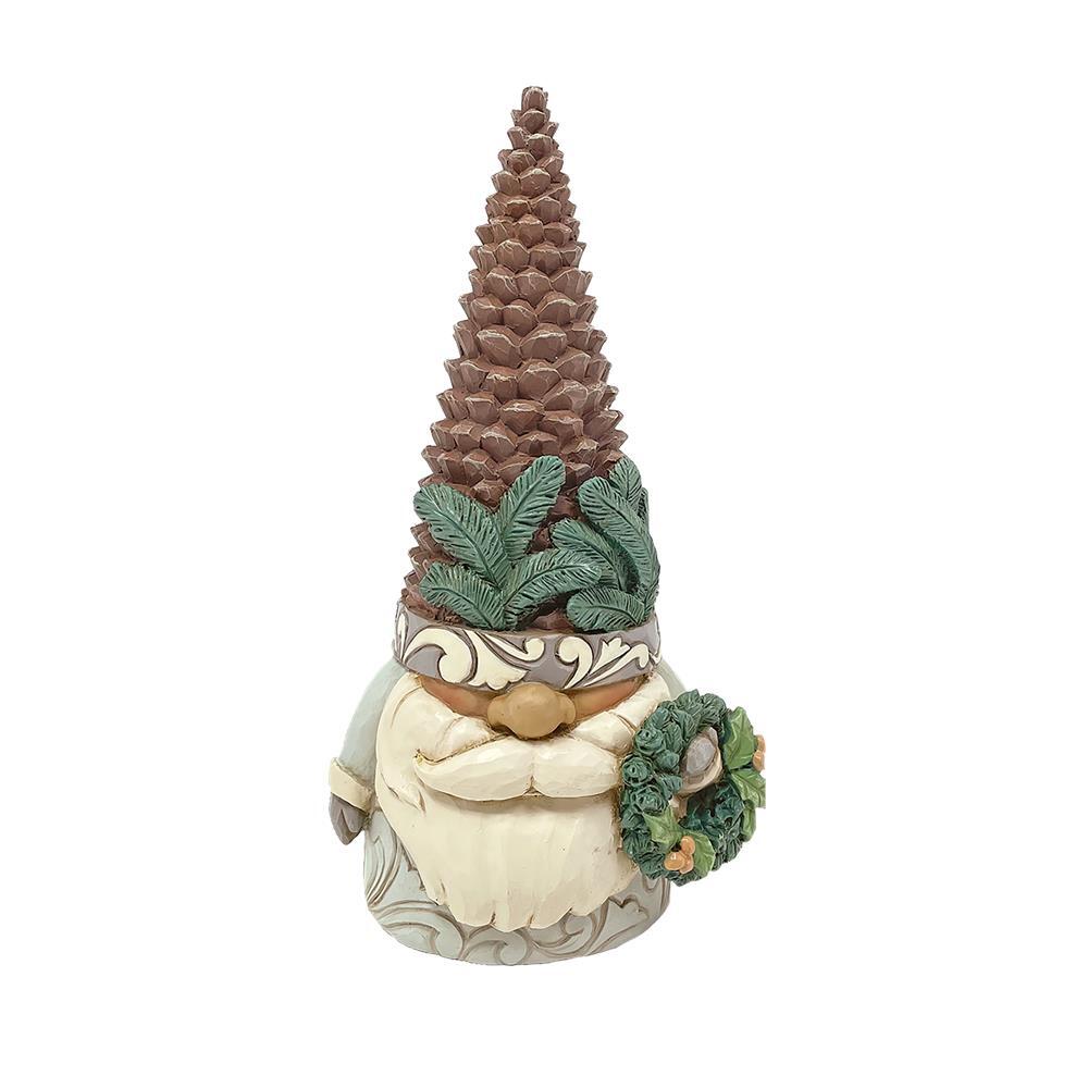 Heartwood Creek<br> White Woodland Gnome with Pinecone Hat (15cm) <br> " Pining For the Holidays"