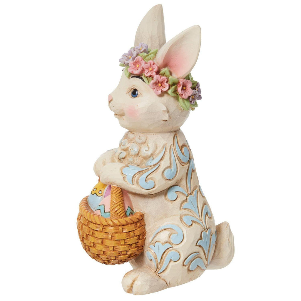 Heartwood Creek <br> Pint Sized Bunny With Floral Crown (13cm) <br> "Basket of Easter Blessings"