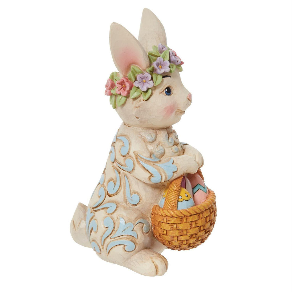 Heartwood Creek <br> Pint Sized Bunny With Floral Crown (13cm) <br> "Basket of Easter Blessings"