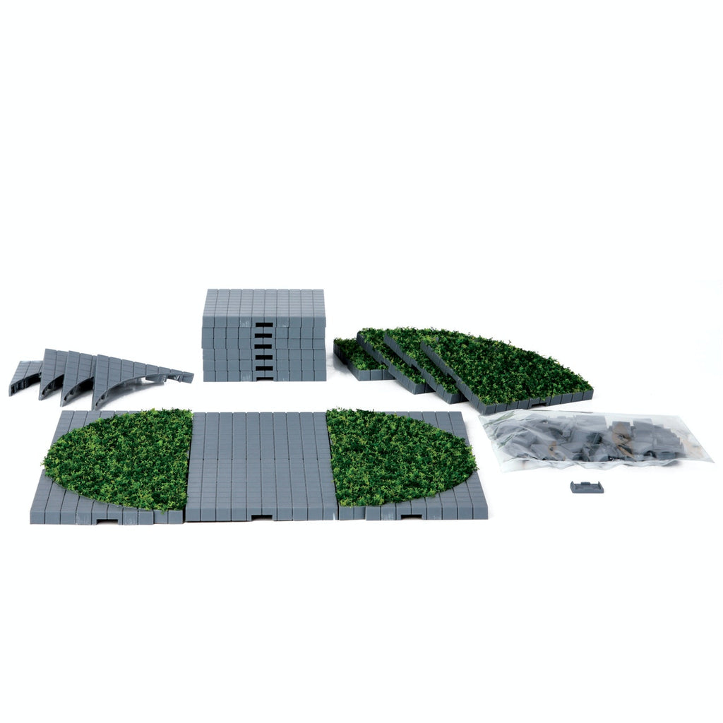 Lemax Landscaping <br> Plaza System (Grey, Round Grass), Set of 24