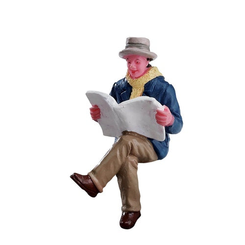 Lemax Figurine <br> Reading Morning Papers