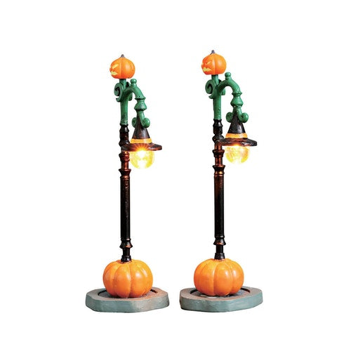 Spooky Town Lighted Accessories <br> Witch Pumpkin Patch, Set of 2