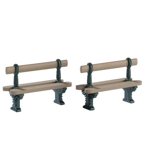 Lemax Accessories <br> Double Seated Bench, Set of 2
