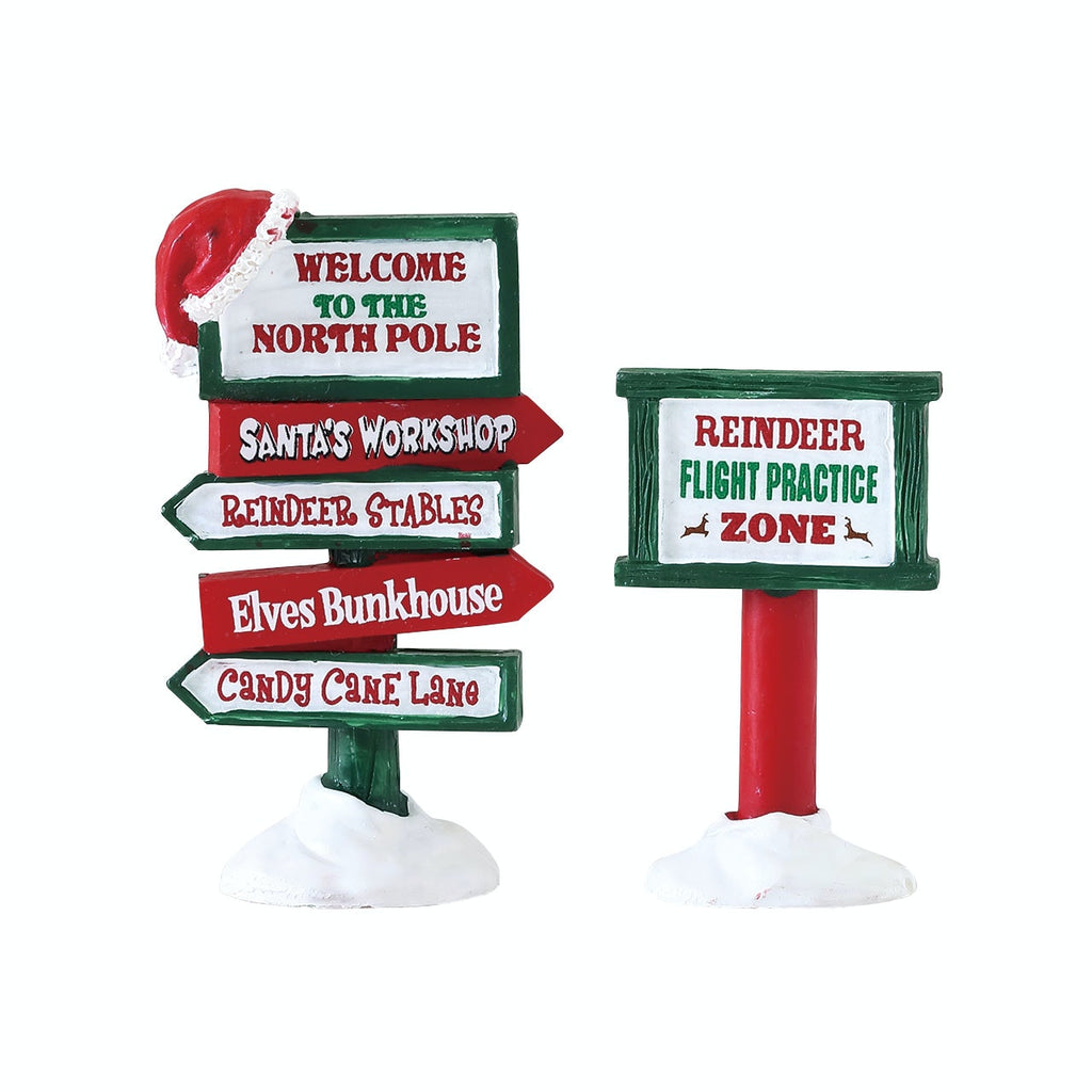 Lemax Accessories <br>  North Pole Signs, Set of 2