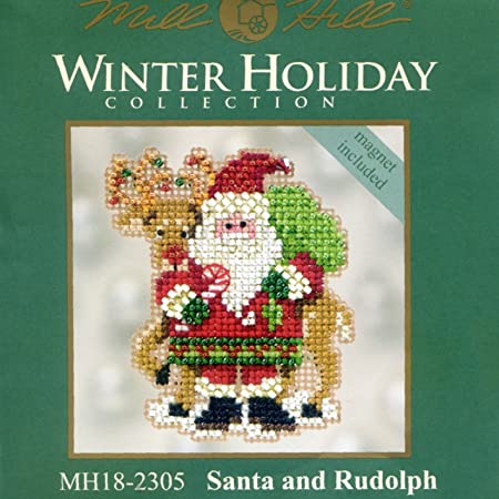 Mill Hill <br>Beaded Cross Stitch Kit <br> Santa & Rudolph