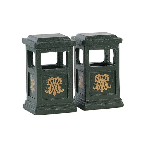 Lemax Accessories <br> Green Trash Can, Set of 2