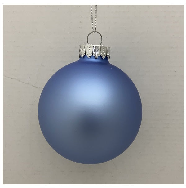 Hanging Ornaments <br> Baby Blue Glass Bauble 80mm