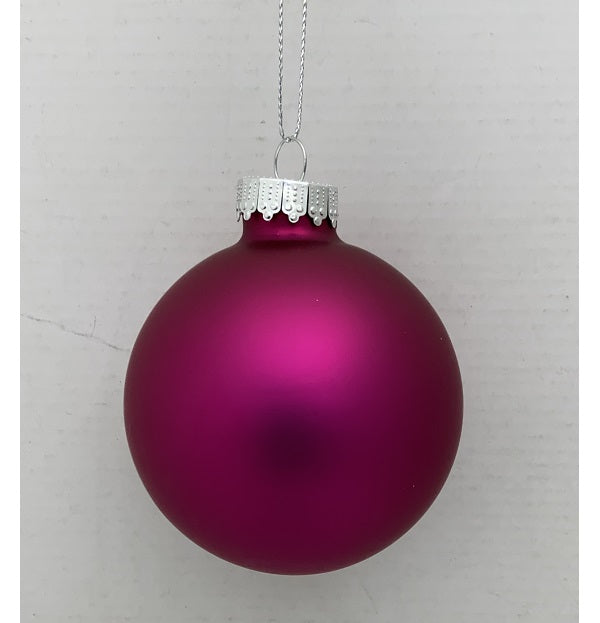 Hanging Ornaments <br> Hot Pink Glass Bauble 80mm