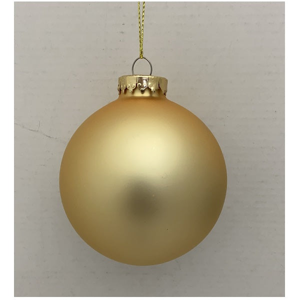 Hanging Ornaments <br> Gold Glass Bauble 80mm