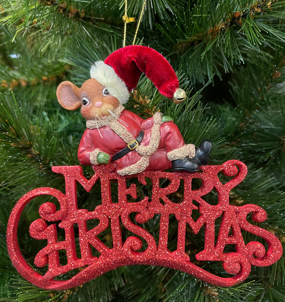 KSA <br> Hanging Ornament <br> Merry Christmas with Santa Mouse
