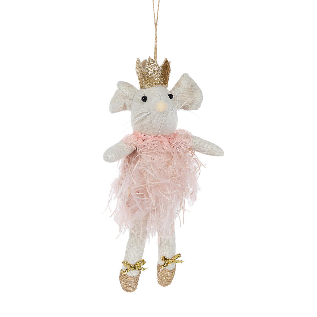 Hanging Ornament <br> Blush and White Mice (2 Assorted)