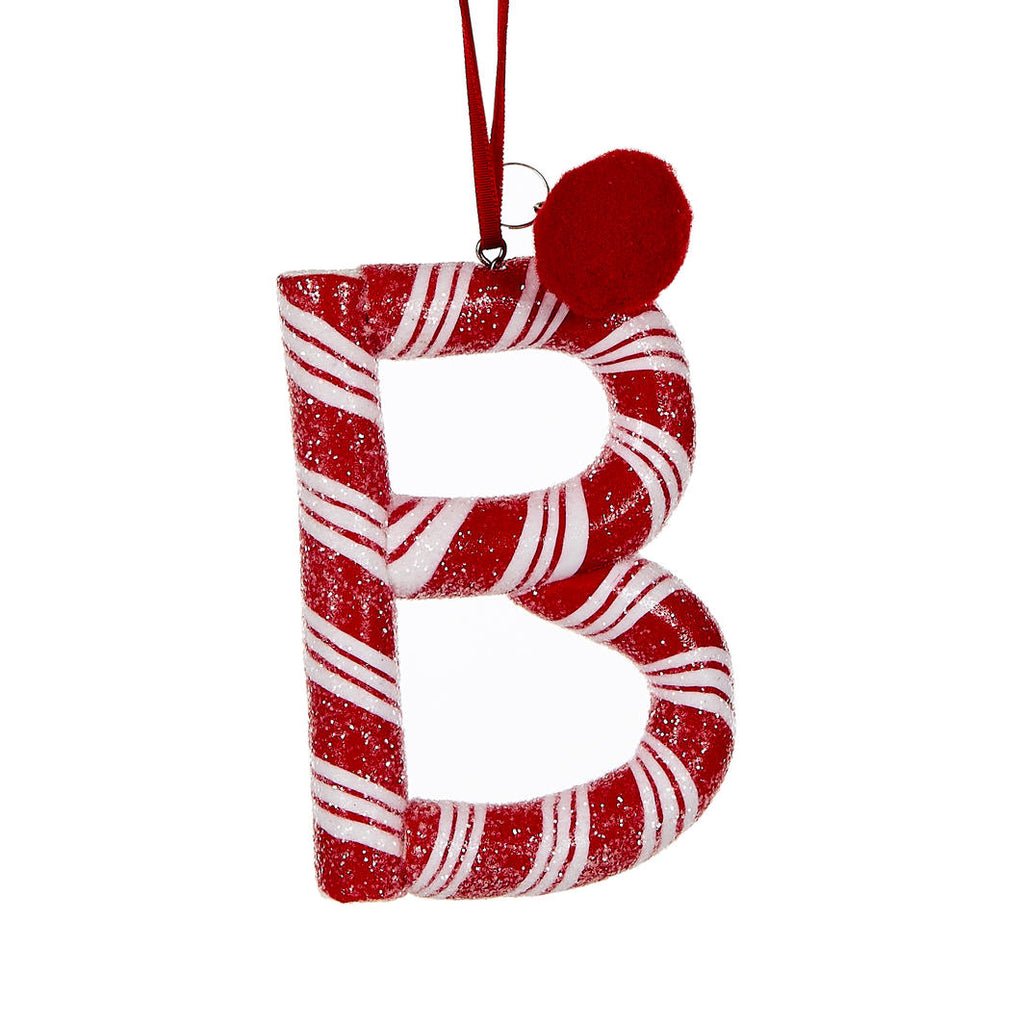 Candy Cane Letter Hanging Ornament - B