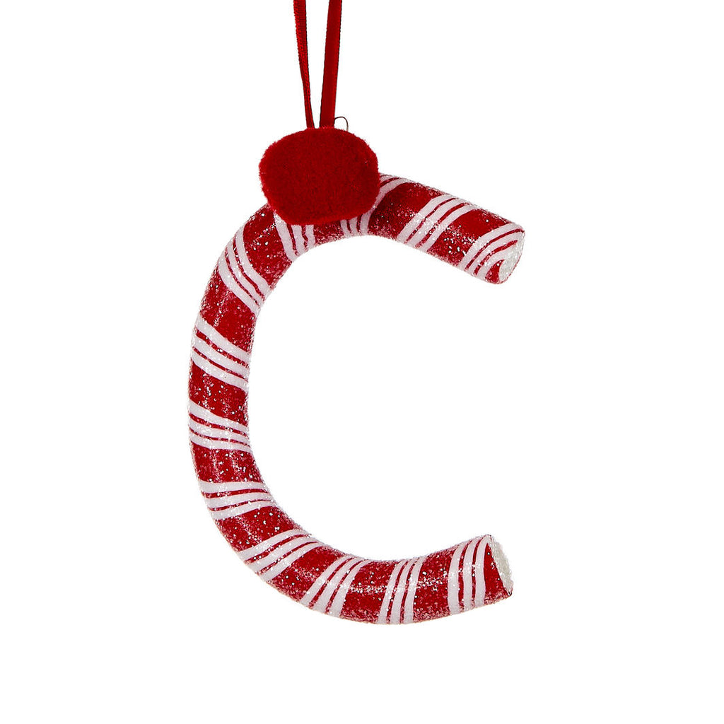 Candy Cane Letter Hanging Ornament - C