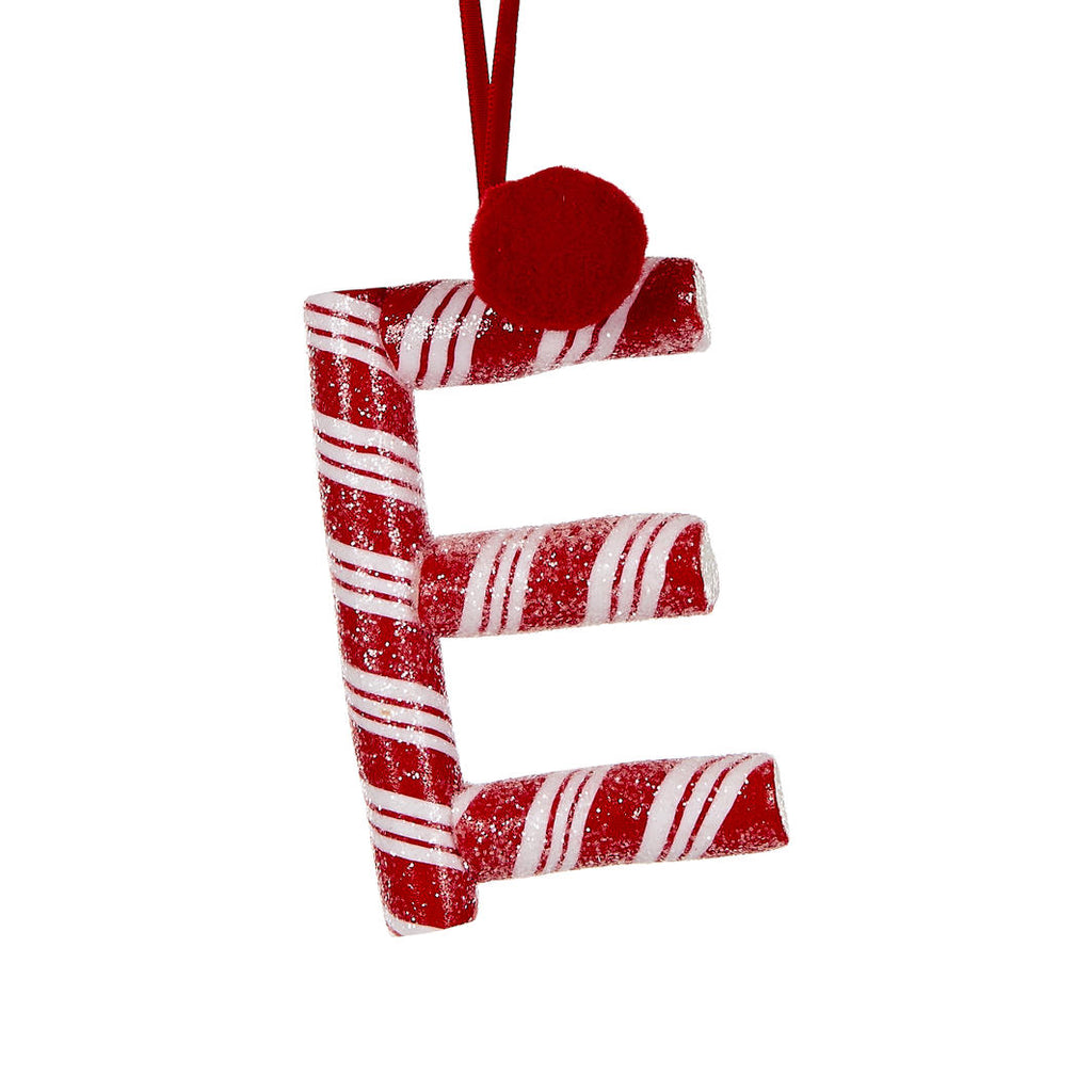 Candy Cane Letter Hanging Ornament - E