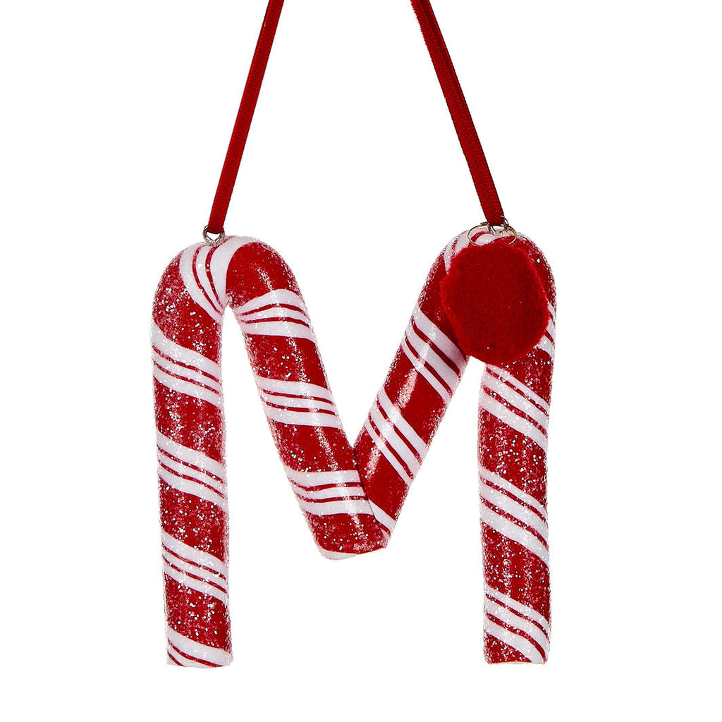 Candy Cane Letter Hanging Ornament - M