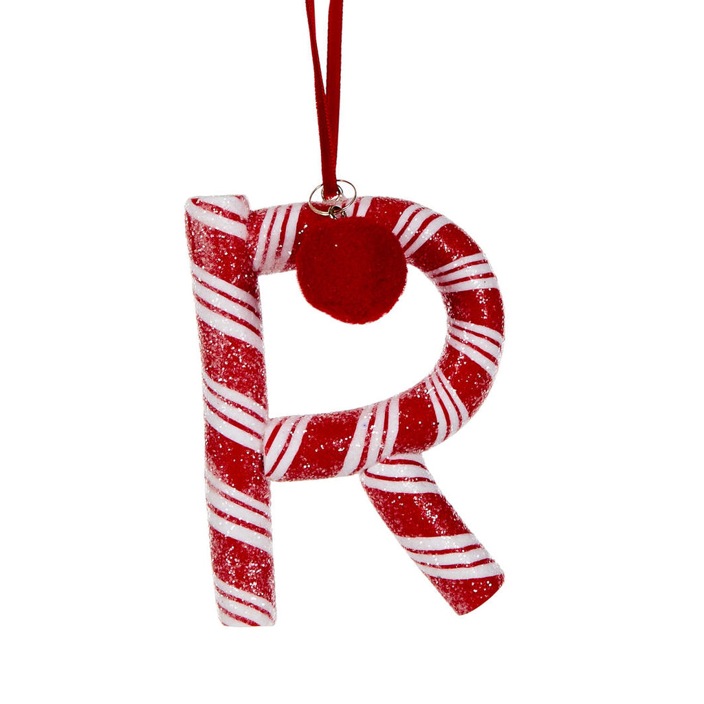 Candy Cane Letter Hanging Ornament - R
