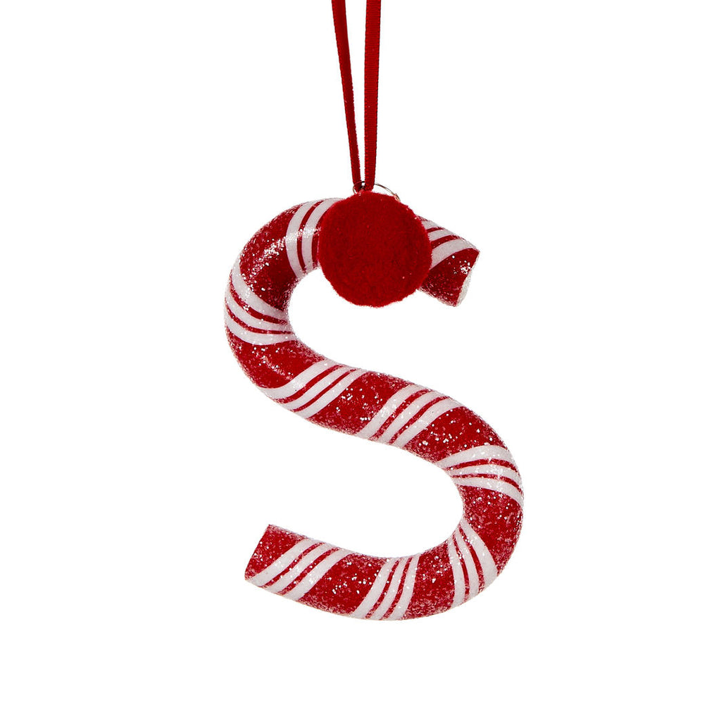 Candy Cane Letter Hanging Ornament - S
