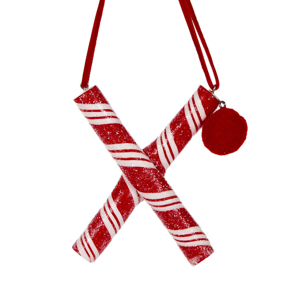 Candy Cane Letter Hanging Ornament - X