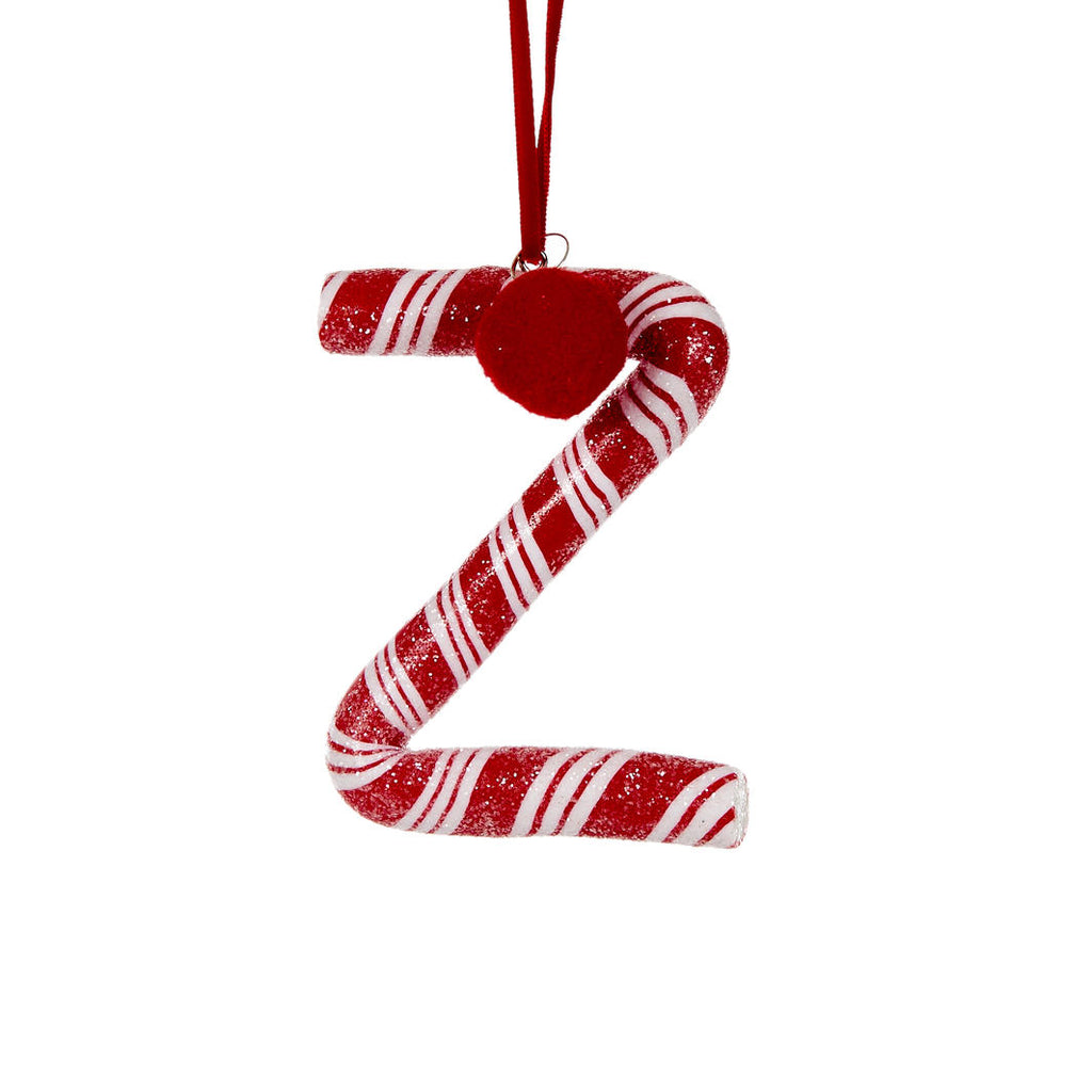 Candy Cane Letter Hanging Ornament - Z