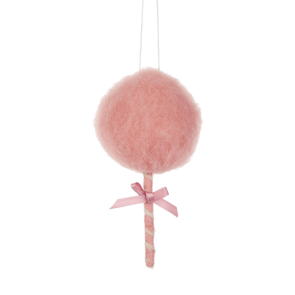 Hanging Ornament <br> Wool Fairy Floss Pink