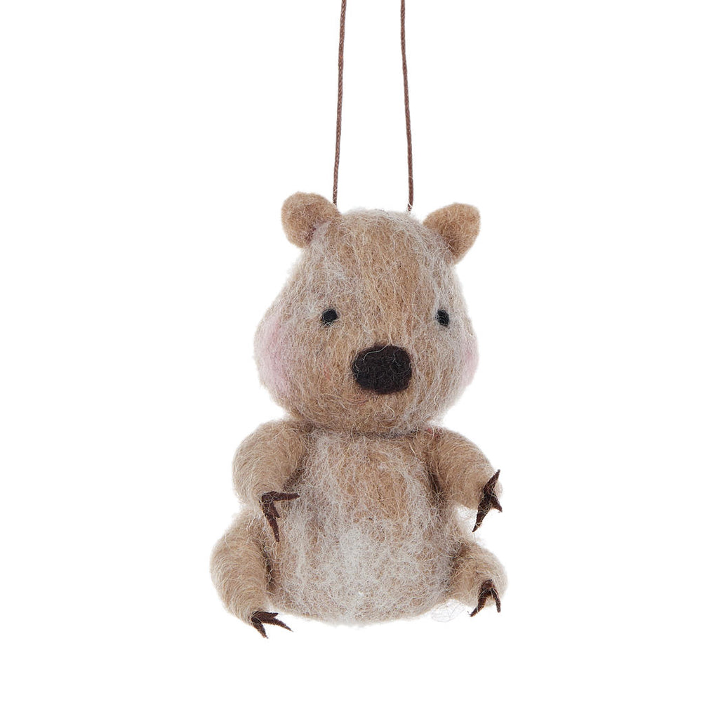 Hanging Ornament <br> Wool Wombat