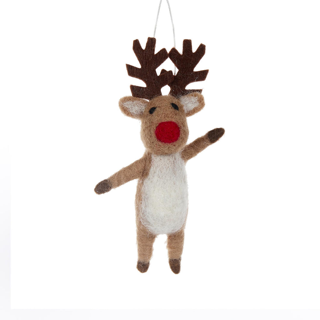 Hanging Ornament - Wool Reindeer