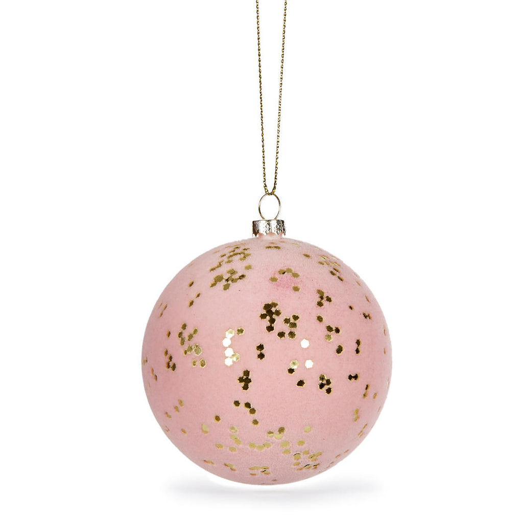 Hanging Ornament - Pink Velvet Speckle Bauble