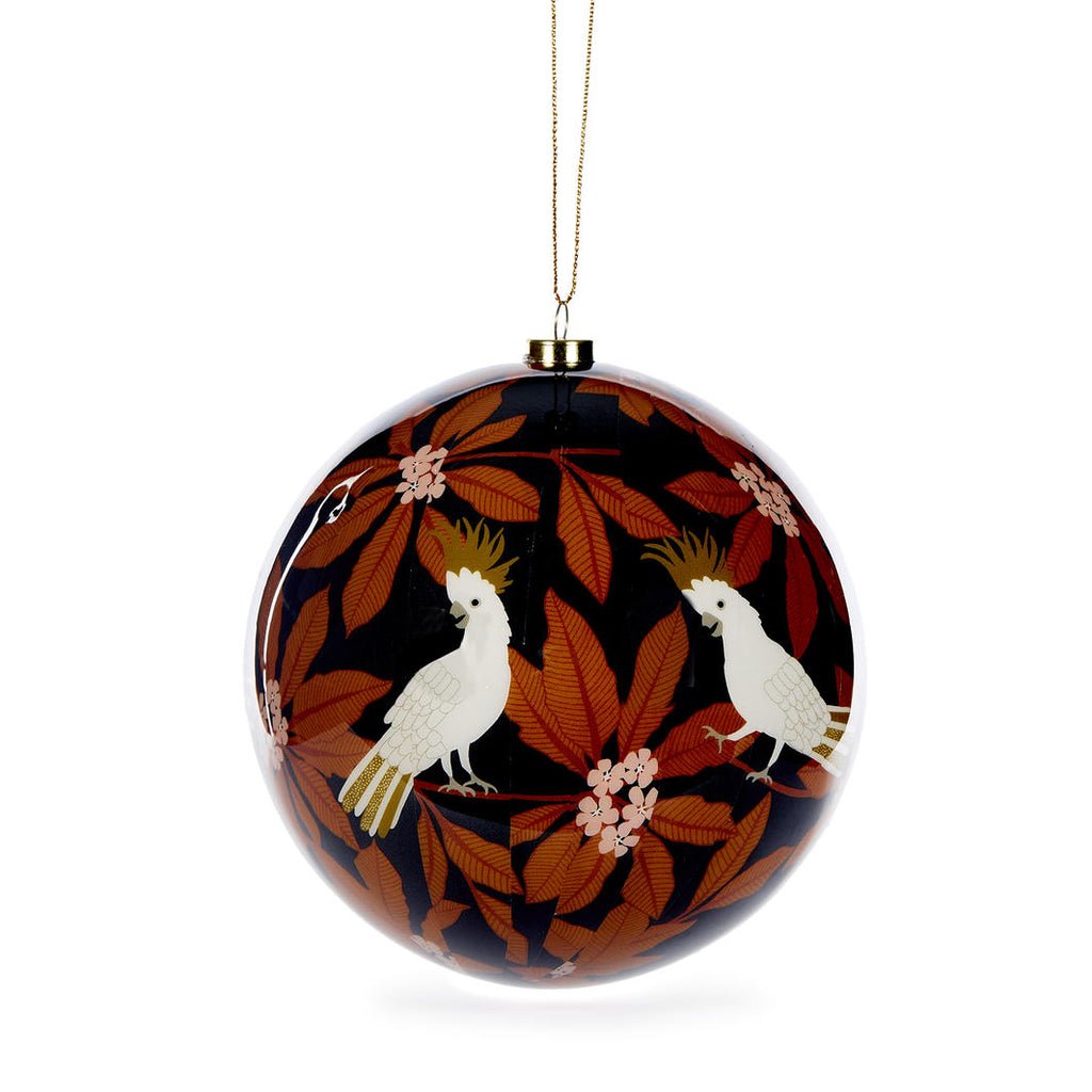 Hanging Ornament <br> Artist Bauble 12cm Cockatoo