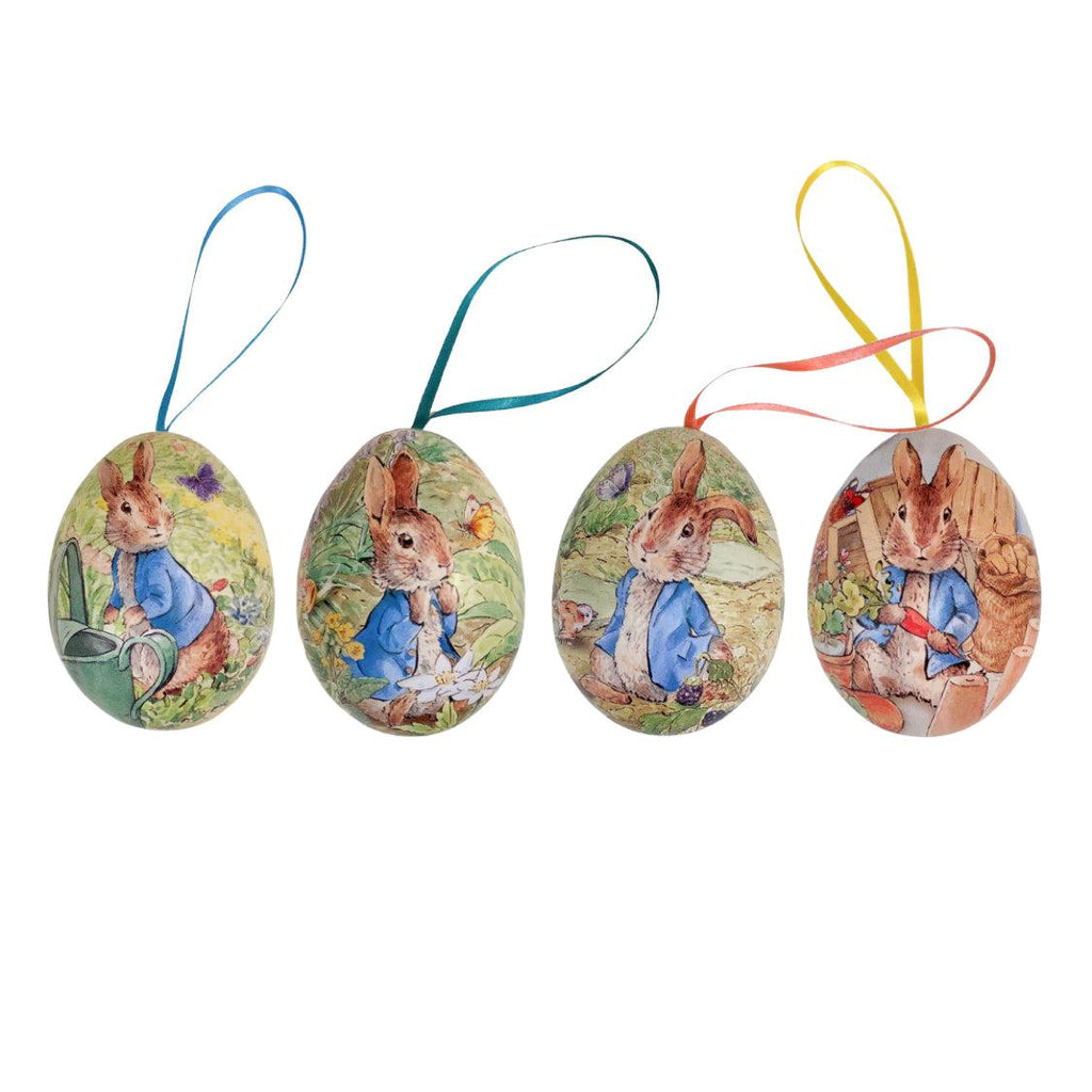 Hanging Ornament <br> Peter Rabbit Mini Egg Shape Tin <br> 4 Assorted