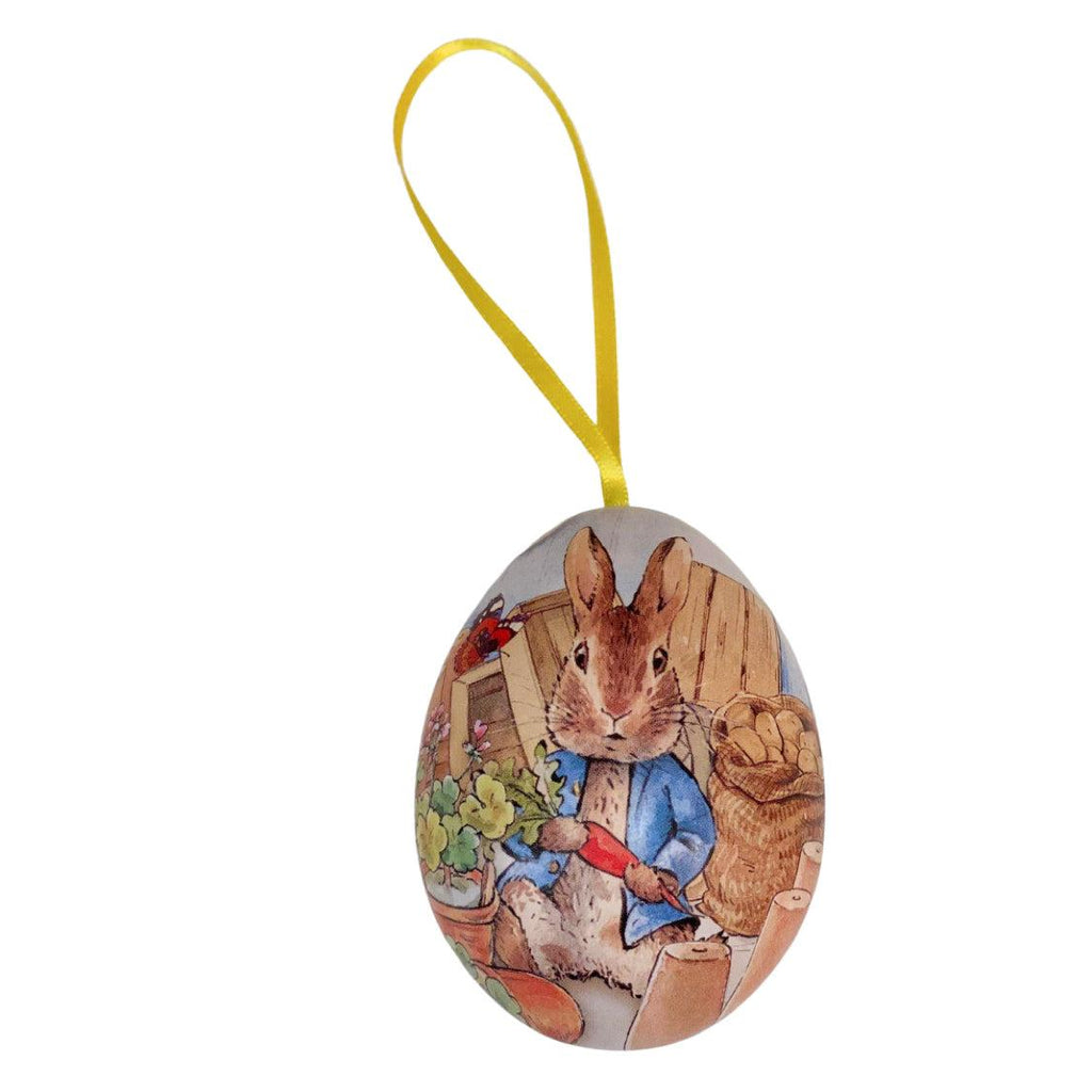 Hanging Ornament <br> Peter Rabbit Mini Egg Shape Tin <br> 4 Assorted