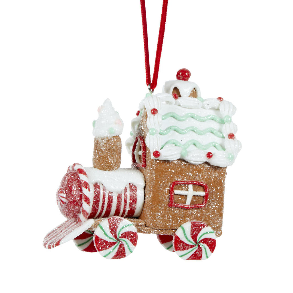 Hanging Ornaments - Mint Gingerbread Train Hanging