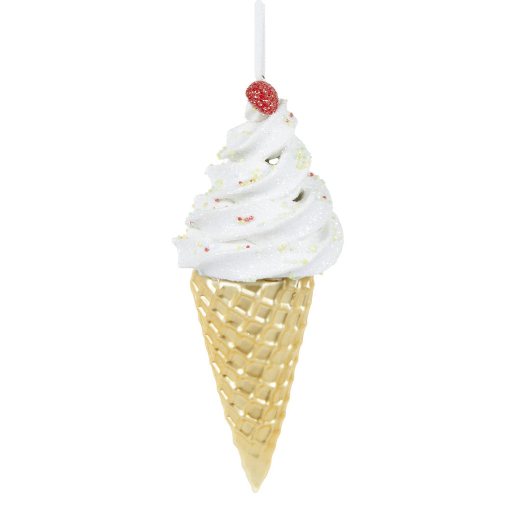 Hanging Ornaments - Vanilla Soft Serve Ice Cream Cone