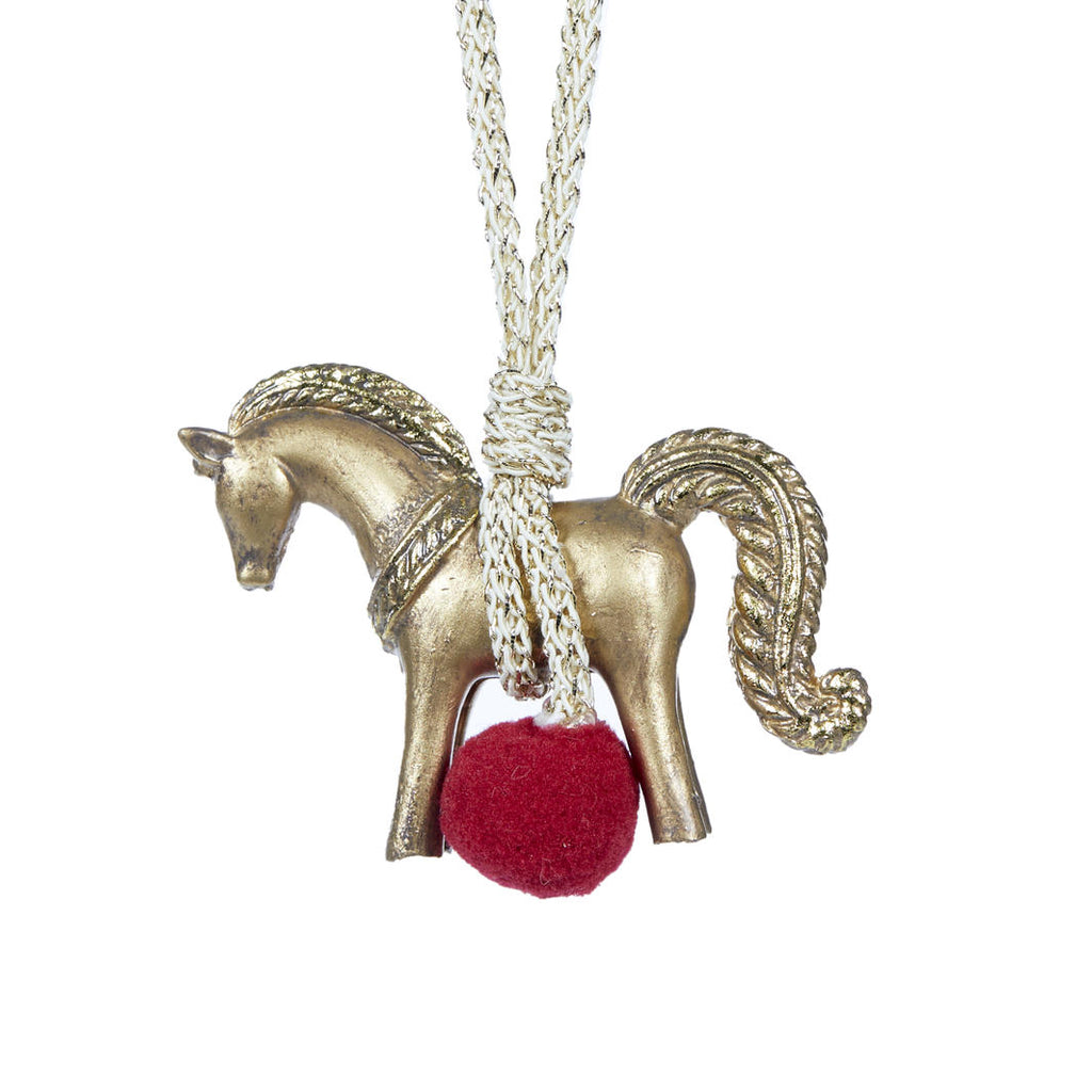 Hanging Ornaments - Matte Gold Rocking Horse Hanging