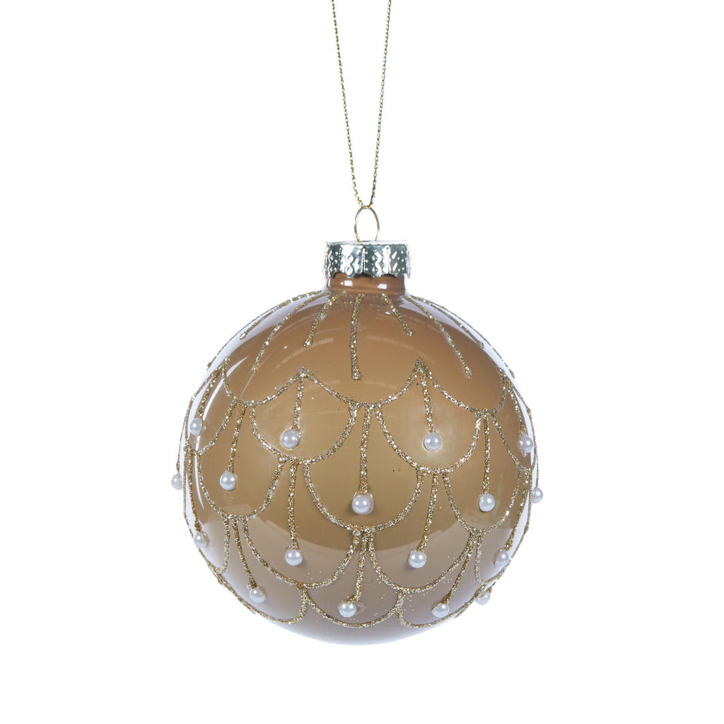 Hanging Ornament - Gold Scalloped Bauble