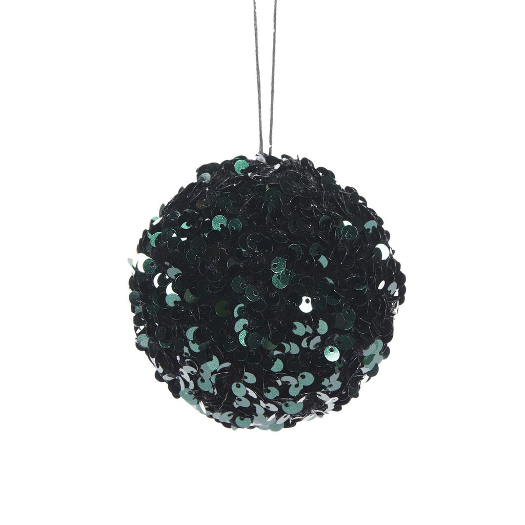 Hanging Ornament - Emerald Green Sequin Bauble
