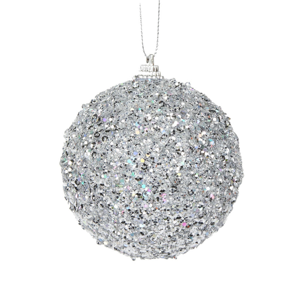 Hanging Ornament - Silver Sugar Bauble